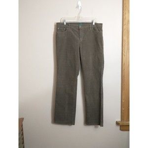 Ralph Lauren Womens Classic Straight Corduroy Pants Size 14 Brown Minimalist